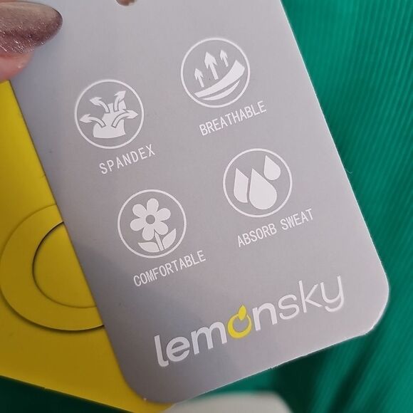 NWT XL Lemonsky Ribbed Green T -Strap Crop Women's Top - Picture 6 of 8